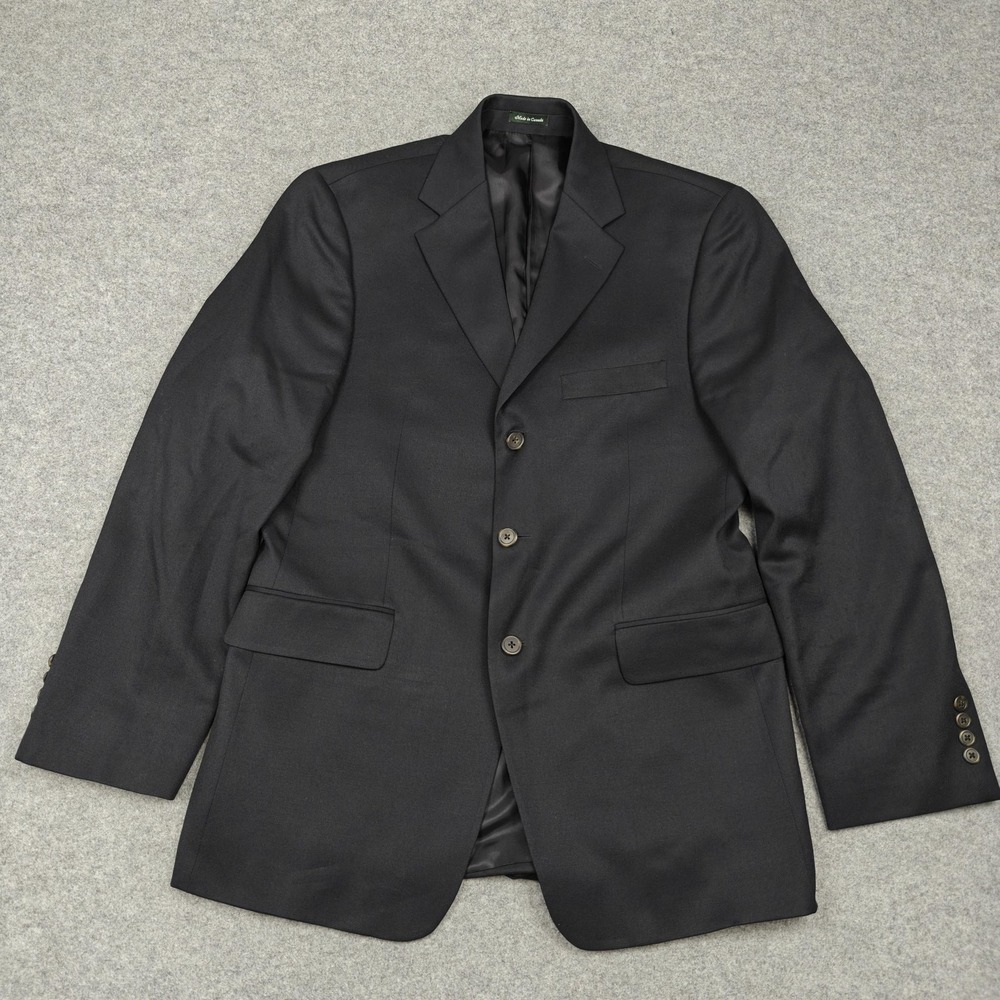 J Crew Suit Jacket Mens 40R‎ Gray Wool Three Button Classic Fit Made In Canada